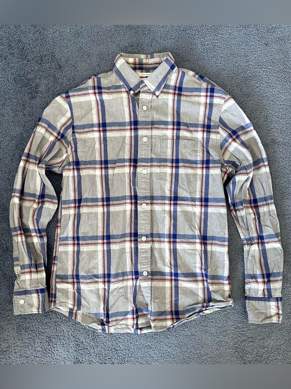 Men’s Old Navy Gray Striped the Classic Button Down Collared Shirt